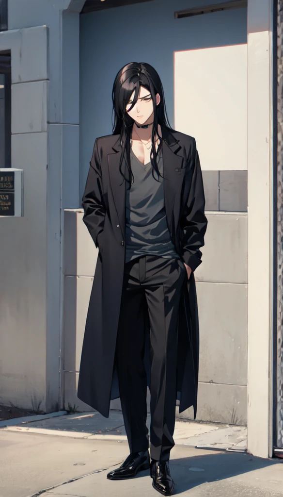 male character long black hair in darker style

Estilo anime 