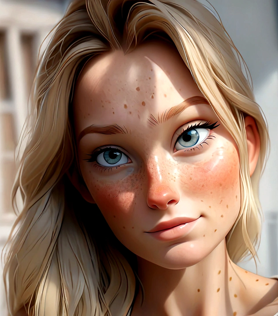 blond woman with freckles and blue eyes posing for a picture, very light freckles, inspired by Károly Lotz, profile image, daniela uhlig, blonde swedish woman, karolina cummings, 30 years old woman, 3 0 years old woman, light freckles, close up of a blonde woman, 3 8 - year - old
