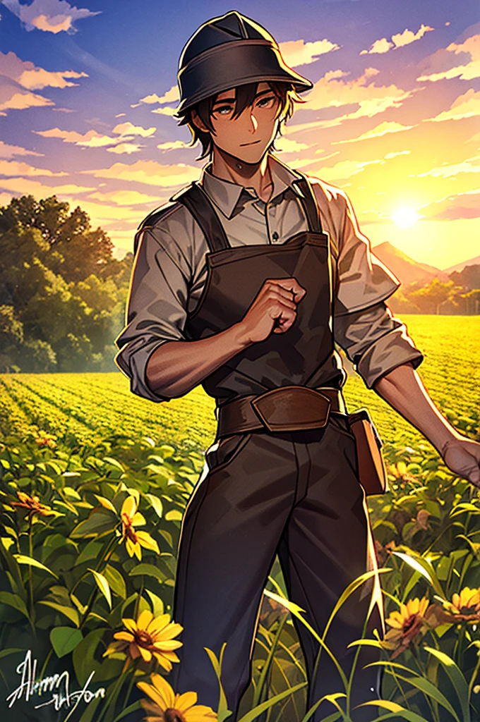 In the countryside, there's James, a dedicated farmer. Every morning, he tends to his crops, guided by the rising sun. With weathered hands and a faithful dog by his side, he nurtures the land he loves. Through every season, he works tirelessly, finding solace in the rhythm of growth and harvest. Despite challenges, James remains resilient, his connection to the earth unbreakable. And as the fields flourish under his care, he knows he's living his purpose—a humble farmer, embracing the beauty of nature's bounty.