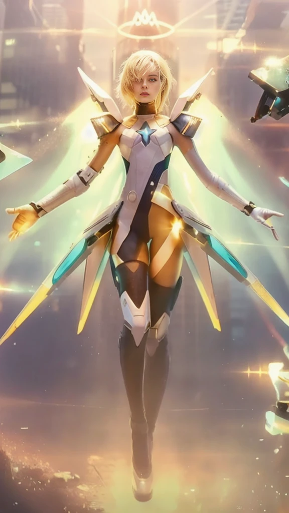(1girl:1.3), solo, __body-parts__, official art, unified 8k wallpaper, super detailed, beautiful and aesthetic, beautiful, masterpiece, best quality, raw, masterpiece, super fine photo, best quality, super high resolution, photorealistic realism, sunlight, full-body portrait, amazing beauty, dynamic pose, delicate face, vibrant eyes, (from the front), she wears a futuristic Captain America jersey, blue color scheme, (holding a shield), A capital A on chest, very detailed abandoned warehouse background, detailed face, detailed complex busy background, messy, gorgeous, milky white, highly detailed skin, realistic skin details, visible pores, sharp focus, volumetric fog, 8k uhd, DSLR camera, high quality, film grain, fair skin, photo realism, lomography, huge metropolis in future dystopia, seen from below, translucent