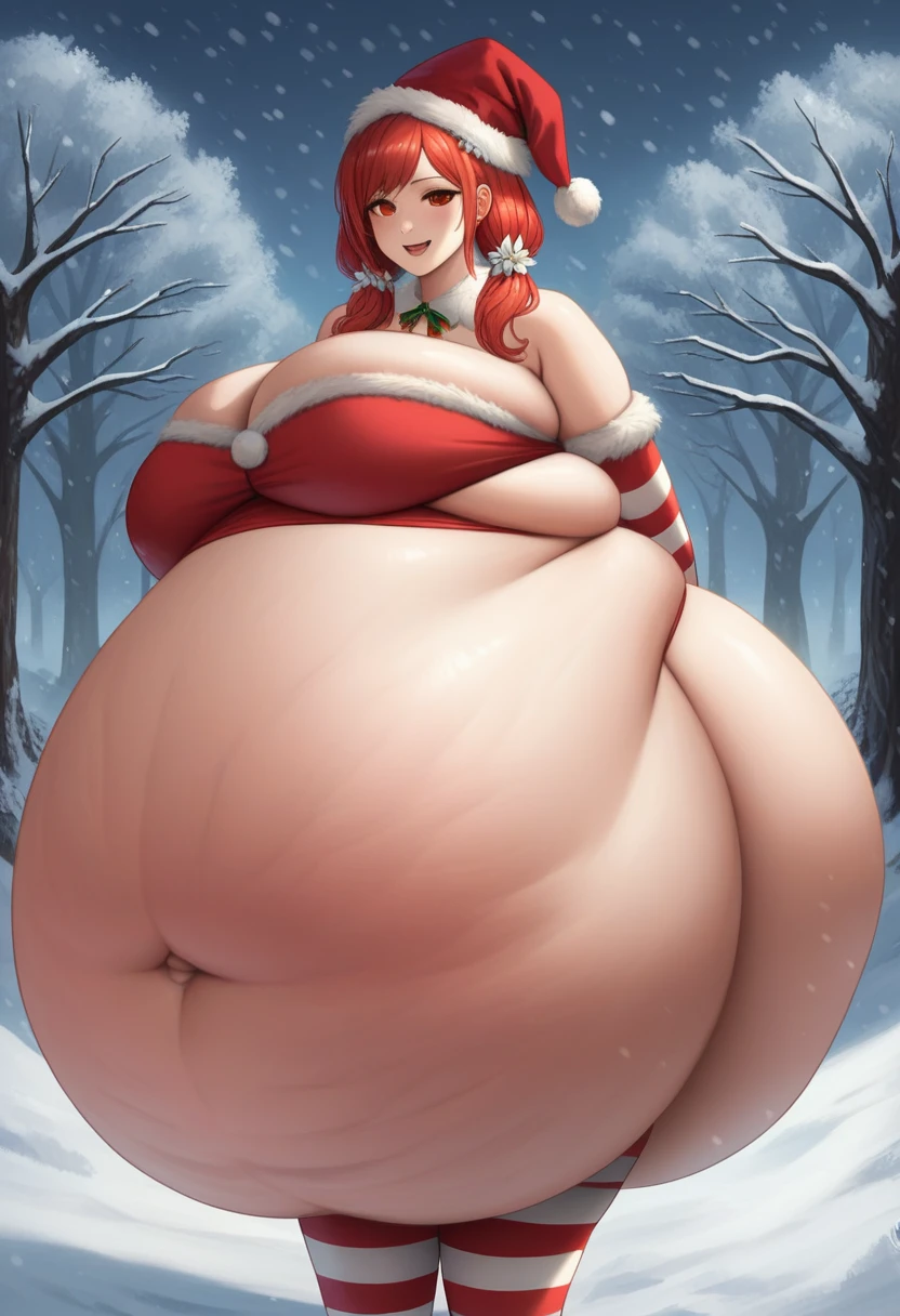 (masterpiece, best quality:1.2), christmas, snowing, solo, 1girl, hildaholiday, smiling, looking at viewer, twintails, hair flower, hat, fur trim, red dress, clothing cutout, fur-trimmed sleeves, white gloves, striped thighhighs, cleavage, outdoors, cowboy shot, upper body, (hands behind back), huge belly, massive belly, giant belly, enormous belly, huge belly, massive belly, enormous belly, giant belly, huge belly, massive belly, enormous belly, giant belly, huge belly, massive belly, enormous belly, giant belly, huge belly, massive belly, enormous belly, giant belly, huge belly, massive belly, enormous belly, giant belly, huge belly, massive belly, enormous belly, giant belly, huge belly, massive belly, enormous belly, giant belly, huge belly, massive belly, enormous belly, giant belly, huge belly, massive belly, enormous belly, giant belly, huge belly, massive belly, enormous belly, giant belly, huge belly, massive belly, enormous belly, giant belly, huge belly, massive belly, enormous belly, giant belly, huge belly, massive belly, enormous belly, giant belly, huge belly, massive belly, enormous belly, giant belly, huge belly, massive belly, enormous belly, giant belly, huge belly, massive belly, enormous belly, giant belly, huge belly, massive belly, enormous belly, giant belly, huge belly, massive belly, enormous belly, giant belly, huge belly, massive belly, enormous belly, giant belly, huge belly, massive belly, enormous belly, giant belly, huge belly, massive belly, enormous belly, giant belly, huge belly, massive belly, enormous belly, giant belly, huge belly, massive belly, gigantic belly, huge belly, massive belly, enormous belly, giant belly, huge belly, massive belly, enormous belly, giant belly, huge belly, massive belly, enormous belly, giant belly, huge belly, massive belly, enormous belly, giant belly, huge belly, massive belly, enormous belly, giant belly, huge belly, massive belly, enormous belly, giant belly, huge belly, gigantic belly, huge bell