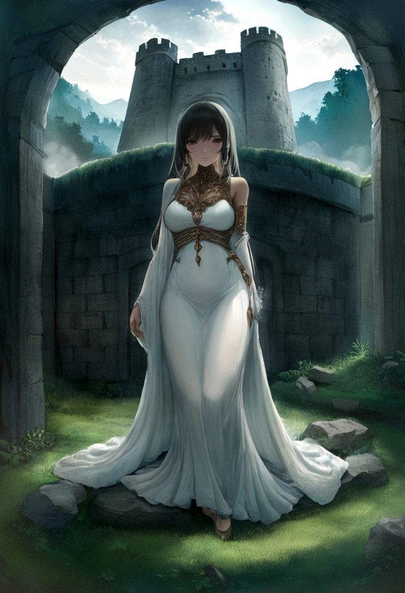 woman spirit being in an ancient fort