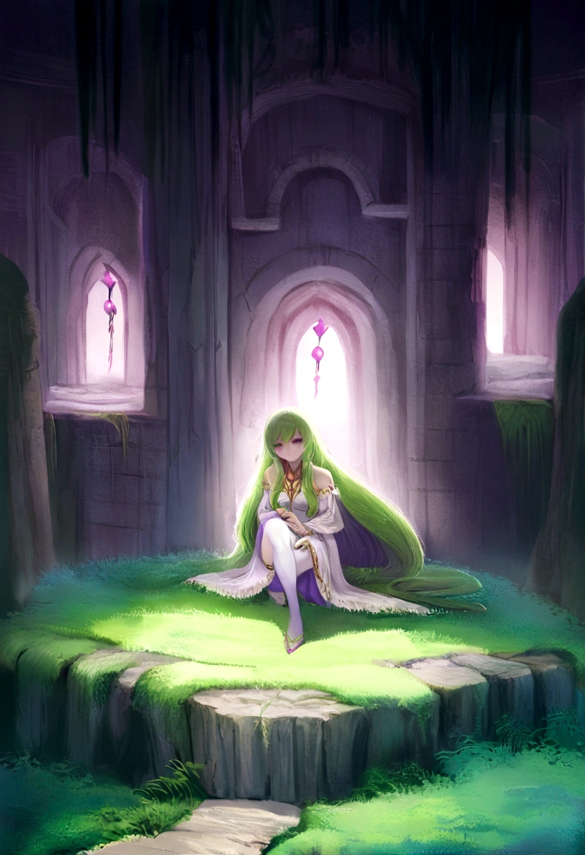 woman spirit being in an ancient fort
