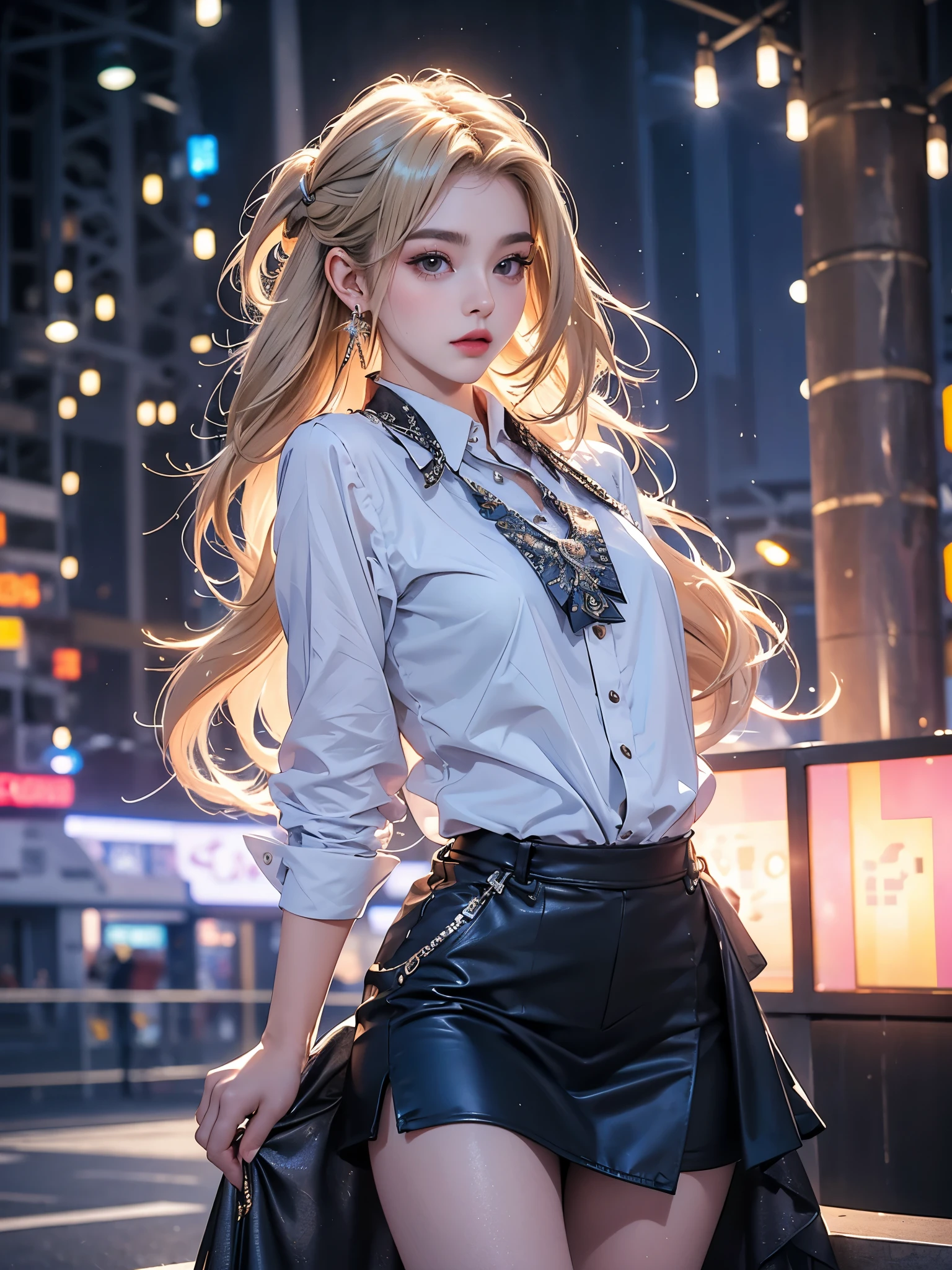 25 year old young woman: 1.3, long hair: 1.2, Professional skirt: 1.2, giorno: 1.2, squaret: 1.2, cinematic lighting, Surrealism, ultra HD, precise, super detaill, texturized skin, high détail, best qualityer, 8K