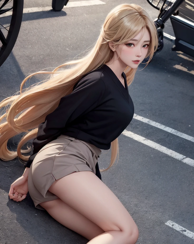 Masterpiece, Best Quality, HuTaoV4, 1 girl, 15 years, japanese, blush, two tails, long blond hair, hair between the eyes, ((Street clothes)),outdoor, evening, movie poster, Extremely detailed 8k, seeds, high resolution, Ultra quality, cinematic lighting, ambient occlusion, High Definition, 2K, 4k, 8k, 16k, extremely detailed anime, detailed faces, perfect composition, plano general, atmospheric lighting, very sexy, lift skirt, microfalda, random lower back angle, uncensored, NSFW, uncensored,
