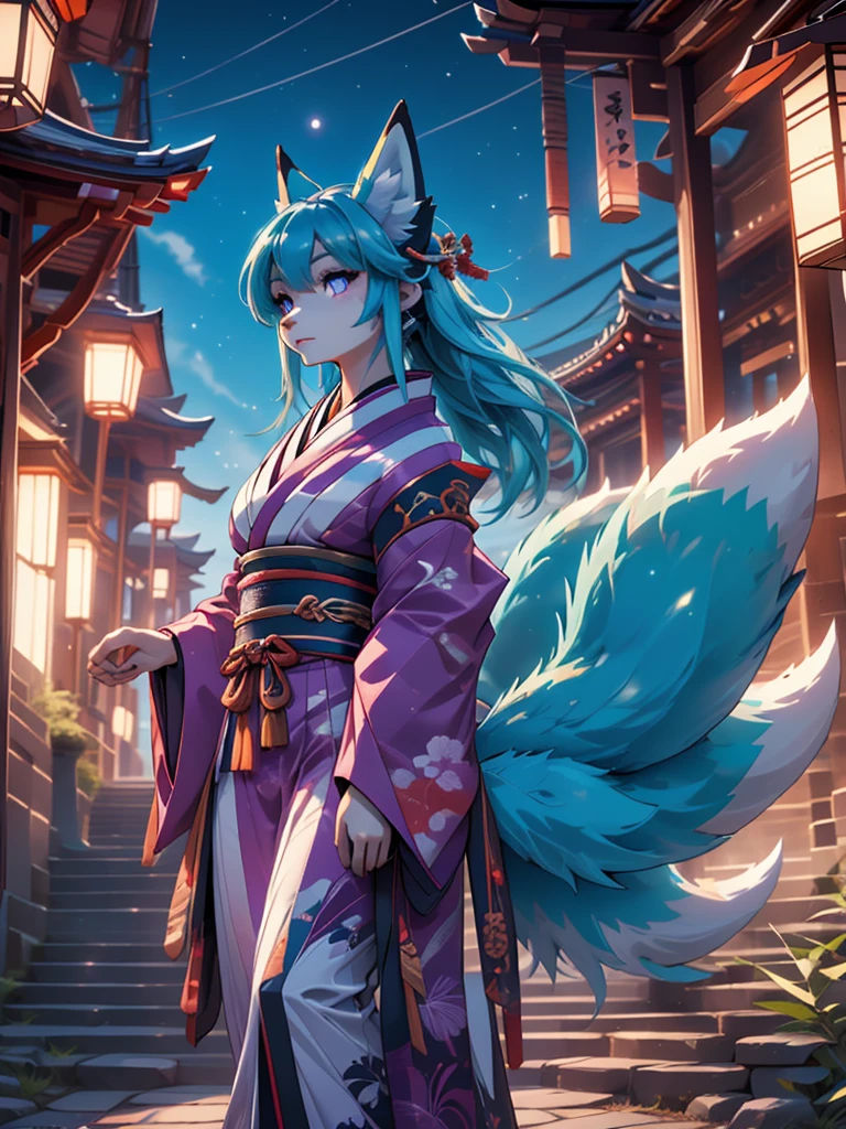 1girl (((Made by Complextree))), (Alolan Ninetales), ((solo)), ((big and firm breasts, antrum, extremely detailed, extremely detailed legs, extremely detailed arms, extremely detailed face, perfectly detailed eyes,perfectly detailed anatomy, Wearing  Yukata, Japanese Temple))