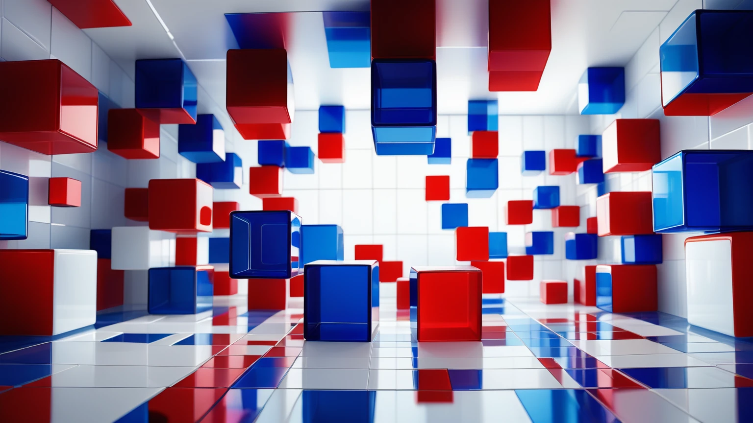 De cristal. Glass-walled room with red,
white,
and blue colored cubes forming the walls,
floor,
and ceiling,
featuring floor reflections,
isometric perspective,
3d art,
high detail with ray tracing,
sharp focus,
ethereal lighting effects,
ultra HD resolution,
realistic textures,
vivid colors,
highly detailed surfaces,
Miki Asai Macro photography,
composed using the principles of perfect composition,
insanely detailed octane rendering,
rendered in C4D and OLEND