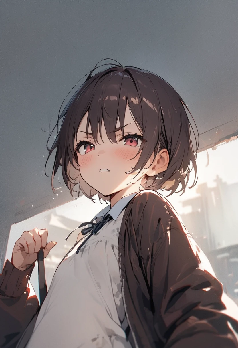 Ghost photos、ghost、Girl、Girl、Short、Younger、Lower school year、Baby Face、flat chest、Both eyes open、Glaring、Dynamic Angle、masterpiece、best quality、ultra-detail