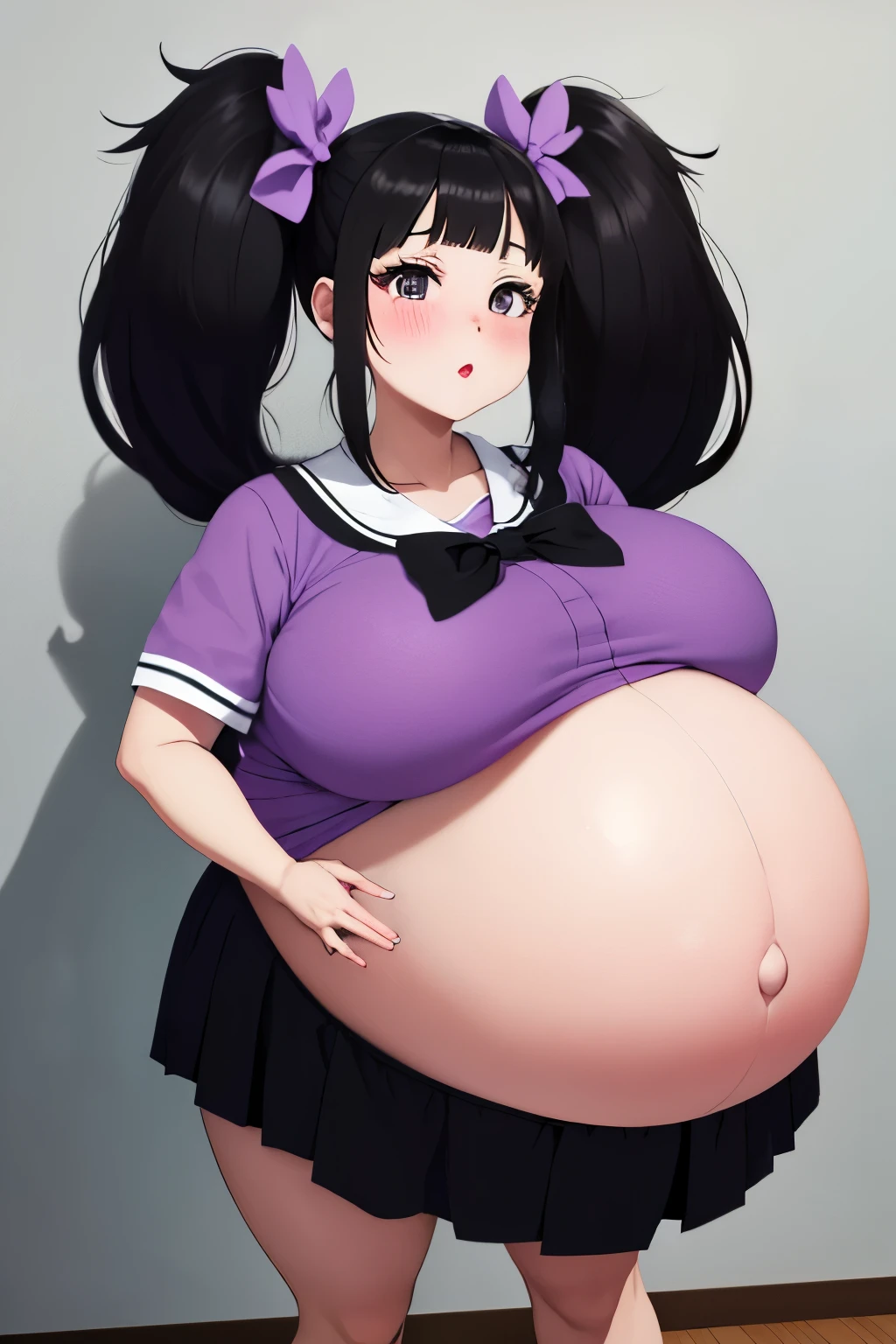 Twintails Hair Bow, black hair,Big Baby Bump pregnant, School girl, Big , nipple, cum, Big Black Balloons,16 years girl, Big pregnant Belly, Big Pregnant girl, Largest Belly of Pregnant, Huge Pregnancy, background classroom,Huge 9 months Pregnancy Belly,huge belly expansion, huge belly girl, purple eyes 