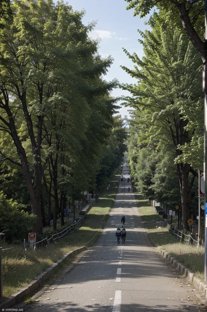 photo d'une avenue avec une foule vu d'en haut
