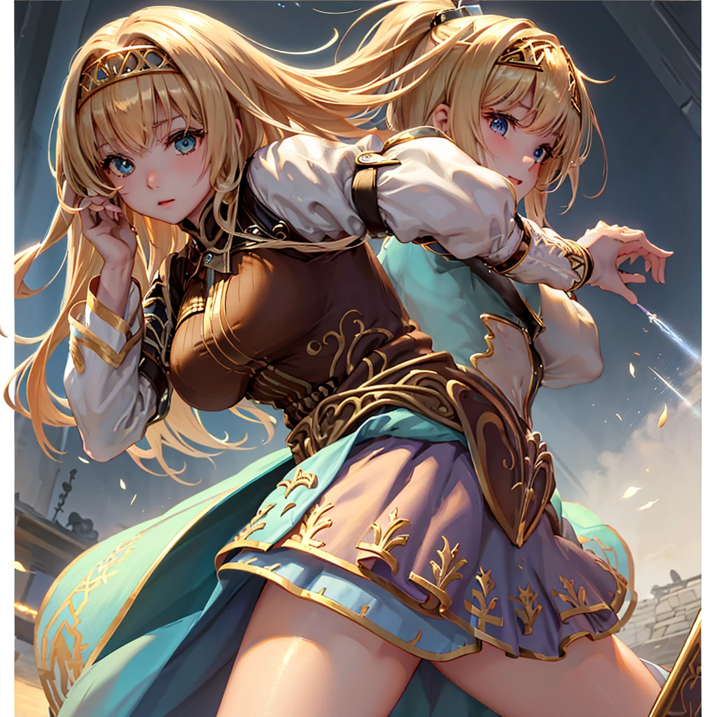 （（（、sound、Highest quality、First class work、Normal body、8K、Detailed face、Ultra-precision、Normal hand、通常のrefer to、５refer to、Highest）））、beautiful girl、golden blonde;1.4、thin、Low length、thin足、Alisha、Princess、Valkyrie Profile、Fleeting、blush、Dungeons、Steep、seiza、Spread your legs、I flipped up my skirt、Pure white pants、I can see your pants