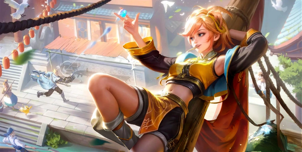 A dressed woman sitting on a tree, extremely detailed Atjem, Inspired by Yang Jiein, Inspired by Yang Jie, Senna in League of Legends, style Atjem, Atjem style, ruan jia and Atjem, style of Atjem, Orianna, IG model | Atjem, Atjem detailed