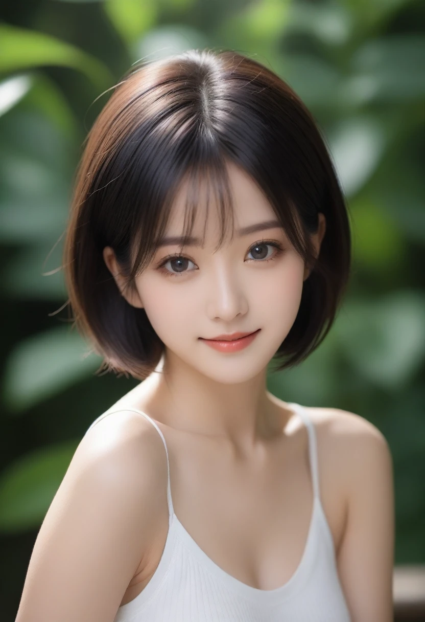 8K, Ultra-high resolution, Highest quality, masterpiece, 三分割法によるphotograph,Surreal, photograph, 1 Girl, (:1.3), pretty girl, Cute face, Beautiful eyes in every detail, 細かくdetailedに,masterpiece,, One Girl:1.2, Japan Female Announcer,upper body,sports gym,Bra Top,Sweat is dripping from my chest,Refreshing sweat,Full of sex appeal,Sensual,A carefree smile,Heal the heart,Black Hair,Short Bob,Looking at the audience、beauty,Long neck、Laugh a little、Please close your mouth and laugh、(((Ideal body type))),A cup small breasts :2,、Portraiture:2、Perfect Anatomy、鮮明なdetailed、detailed、Surreal、Light and shadow,Strong light