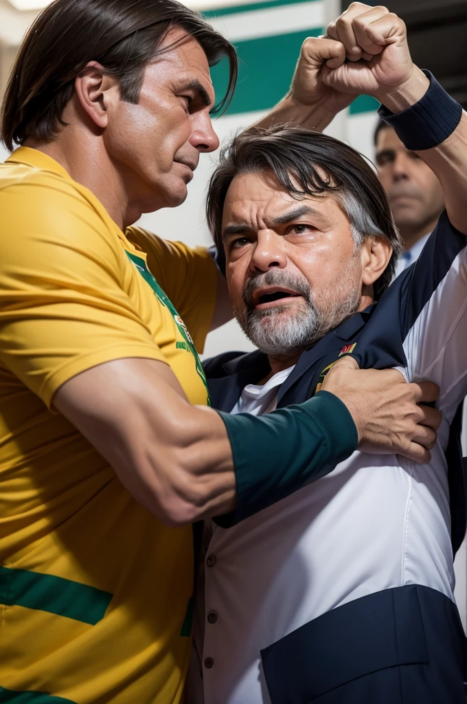 Bolsonaro punching Lula 