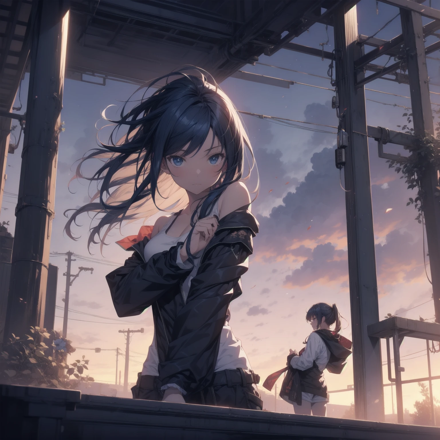 ultra-absurdres-Top quality by artist God, ultra-detailed, high resolution, anime moe artstyle, best anime 8k konachan wallpaper, pixiv contest winner, pool:2810, perfect anatomy,break, 1girl, tank top, (Detailed Lighting), (Detailed background),outdoors. break,super detailed skin, Best cinematic lighting powered by famous artist, 8k,beauty illustration,photoshop_(medium),very aesthetic,break,((artist:toosaka_asagi )), artist:clamp ,artist:carnelian ,artist:kantoku ,