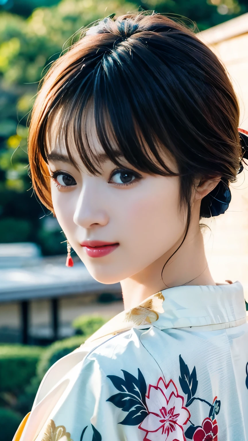 (((Carefully drawn with perfect anatomy))),Kimono photo shoot in the Japanese garden of a long-established luxury inn,The collar of the kimono is pulled back, revealing the white nape of the neck.,((艶やか膝を揃えてしゃがんで花を愛でている所を広角レンズでkimonoのすそまで入れて上から4K全身撮影)),One girl,One personで,A dignified smile,Chestnut brown eyes that even capture the reflected light,Black Hair,hair ornaments,An elegant posture with knees together,Inner thighs,Furisode kimono,kimono,((Red lips)),compensate,Tassel,rope,eye shadow,紫色のkimono,Nishijin obi,Masterpiece,(Realisticなphoto),masterpiece,High resolution,Highlights the best light and shadow contrast,Main Character,Very high depth of field,soft delicate beautiful attractive 顔,Beautiful Edge Oiran_woman, a woman in a kimono posing for a picture,Perfect Edge Oiran_body,edge Oiran_Hairstyle,(Tabletop,high quality,最high quality),(Delicate eyes and face),Ray Tracing,Highly detailed CG Unity 4k wallpaper,One person,Best image quality,Excellent detail,超A high resolution,Realistic:1.4),Attention to detail,Beauty condensed in 1girl,Beautiful brown hair,繊細でHigh noseを持つ美しい顔,Long limbs like a model,Tight waist,High nose,Clear chestnut eyes,Glossy lips,