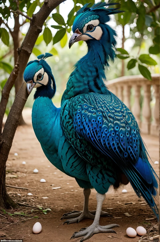 Hansika Motwani is a peafowl bird, She is a bird but her head looks like girl, from neck to full body looks like peafowl bird. peafowl legs, peafowl wings. Bird body, peafowl body, perfect picture, perfect bird, real bird, Real head replace with real peafowl head. Exact Bird. Colorful peafowl. Full body Bird. Realistic picture. She sit on her eggs.