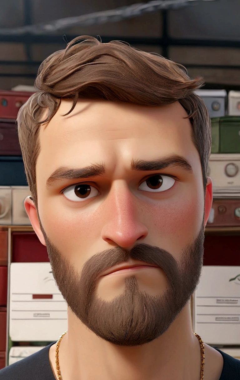 there is a man with a beard and a necklace in a room, scruffy looking, ludovic plouffe, profile photo, oliver cook, romain jouandeau, anton, mateo dineen, headshot profile picture, martin sharp, dominik mayer, borja, liam brazier, marcus whinney, kacper niepokolczycki