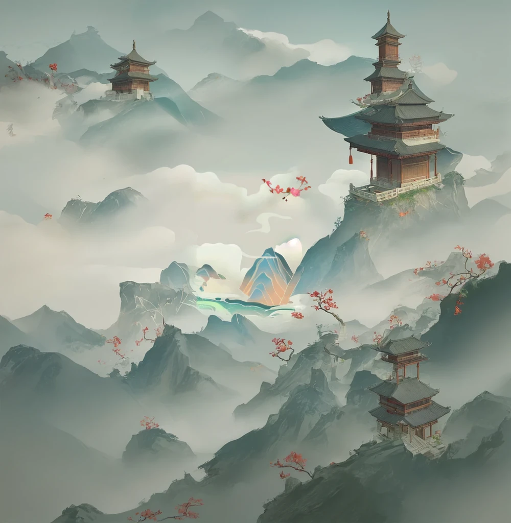 traditional Chinese painting,antiquity,landscape,