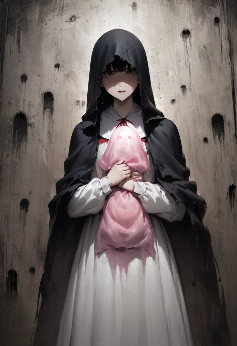 spirit photography、camera、Ghost photos、ghost、Midsummer、picture、Horror、occult、fear、Creepy、Girl、Girl、Short、Younger、Lower school year、Baby Face、flat chest、Both eyes open、Glaring、Dynamic Angle、masterpiece、best quality、ultra-detail、ectoplasm、grim Reaper