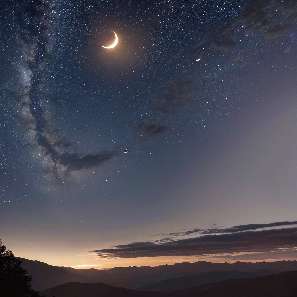  , night time ,  facing the moon , eclipse in the sky , landscape 
