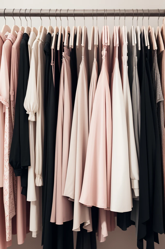 "Create a modern and elegant logo for a women's clothing store. The design should be sophisticated and captivating, incorporating elements that represent fashion, femininity, and style. Use a color palette that evokes elegance and sophistication, such as shades of pink, gold, black, or white. Include an icon or symbol related to fashion, such as a stylized hanger, a dress, or a feminine silhouette. The store's name should be in a stylized and legible font. The logo should convey a sense of exclusivity and good taste."