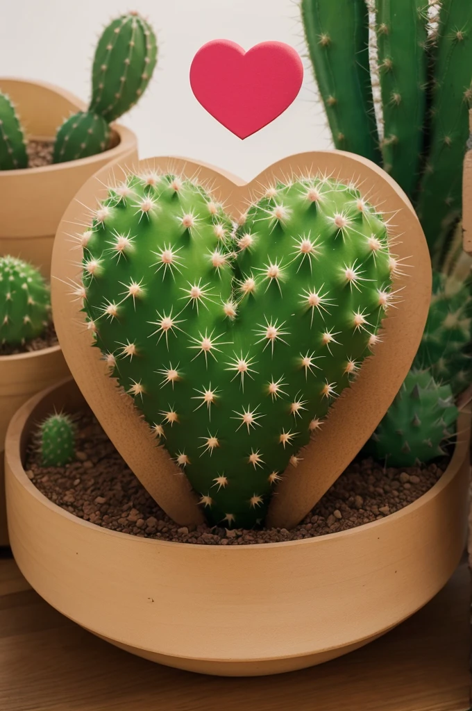 "Create a visual identity featuring a cactus in the shape of a heart."