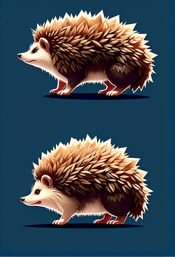 A jumping hedgehog,Side view,Game UI asset design,Game 2D Icon,Logo,Skill Icon,Dark background,Basic Background