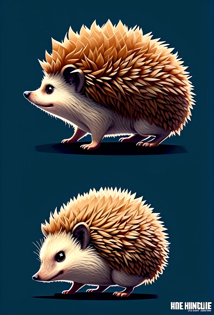 A jumping hedgehog,Side view,Game UI asset design,Game 2D Icon,Logo,Skill Icon,Dark background,Basic Background