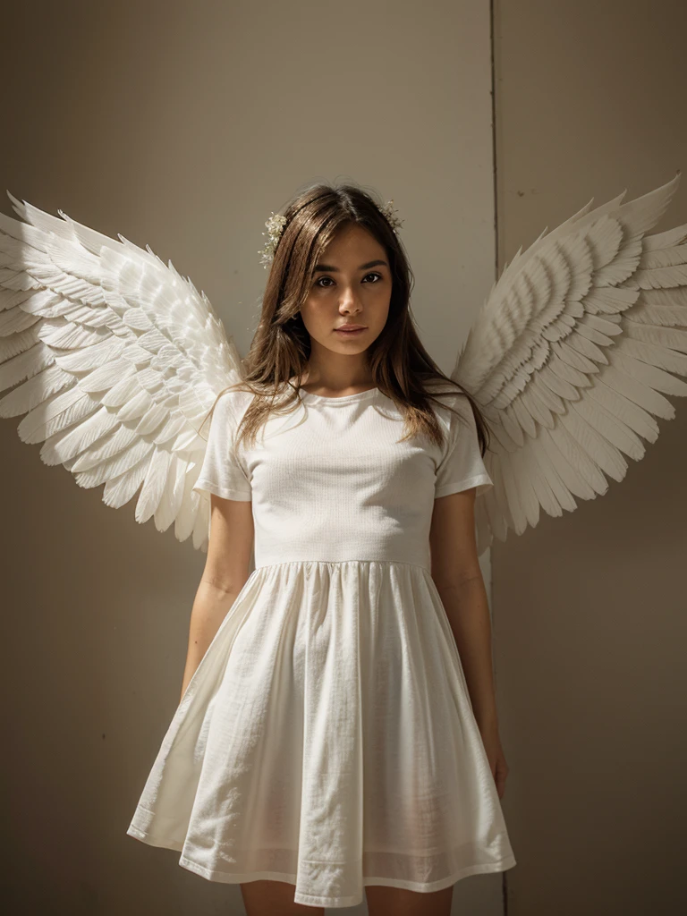 Make this photo into an angel at heaven