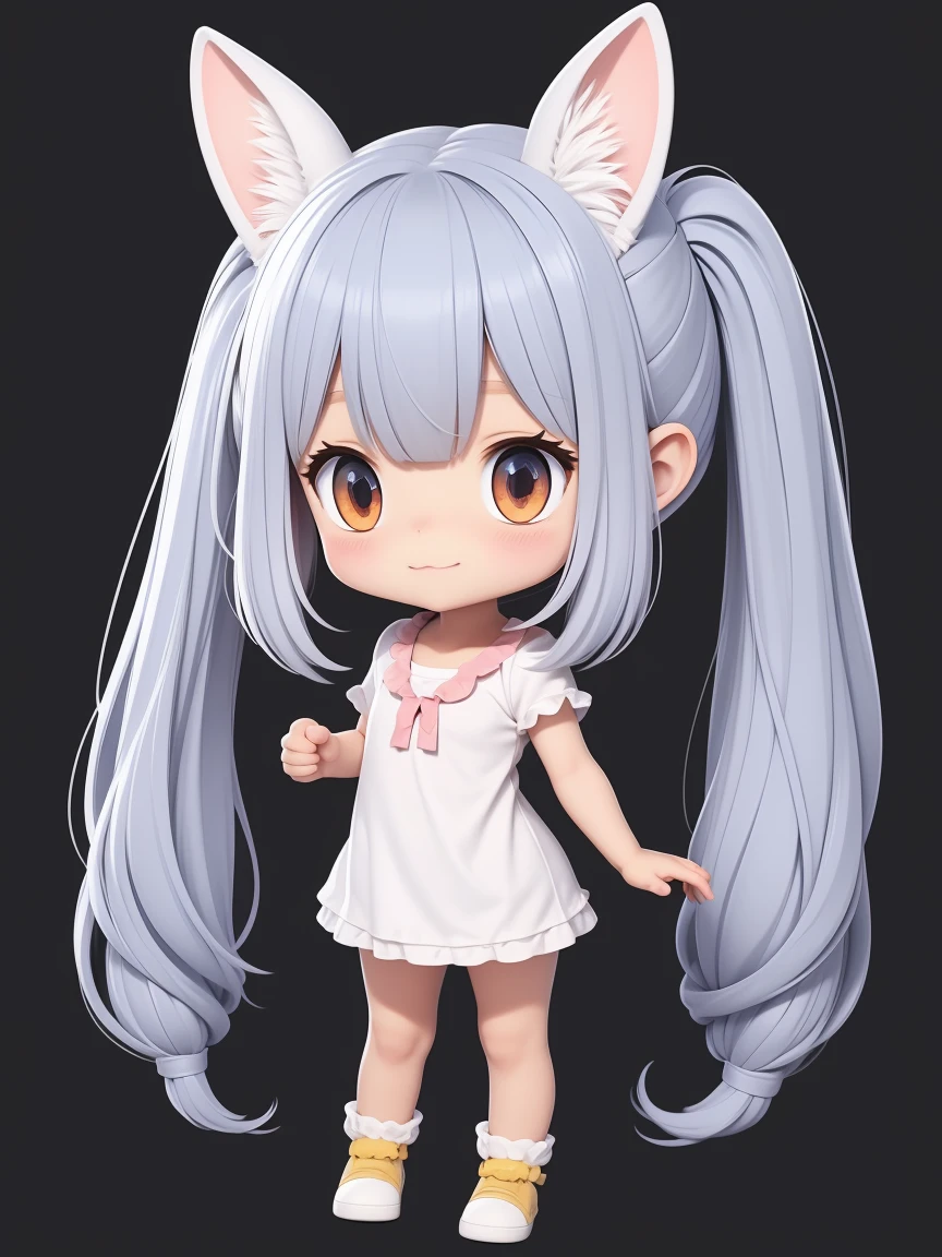 Anime style, Qibi, 1.Mini Lop Rabbit, Cute rabbit avatar, Solid color background