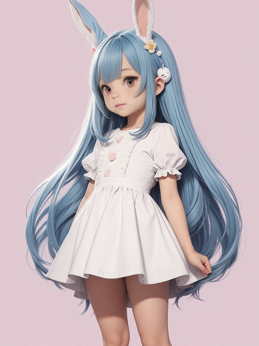 Anime style, Qibi, 1.Mini Lop Rabbit, Cute rabbit avatar, Solid color background