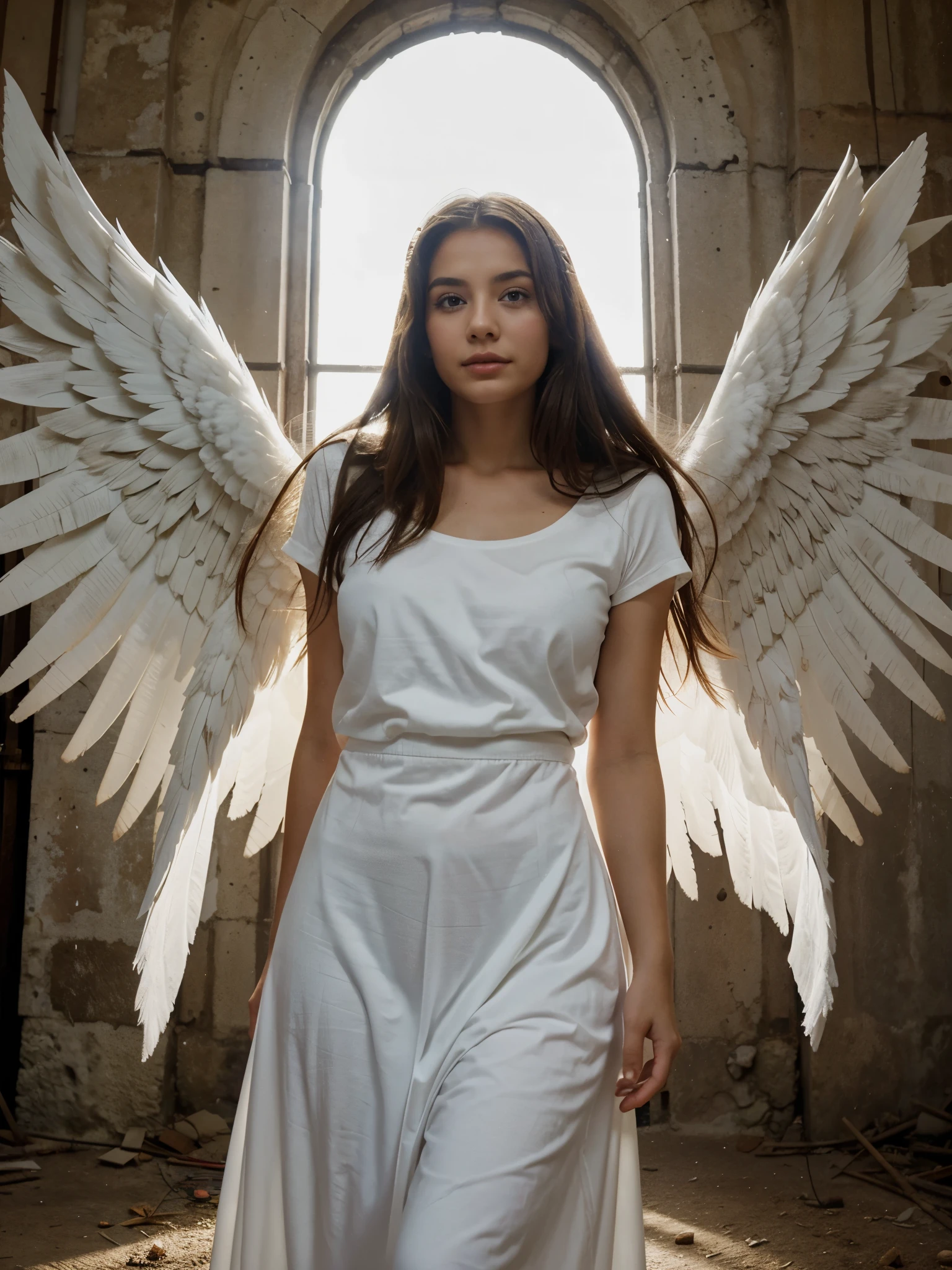 Make this photo into an angel at heaven