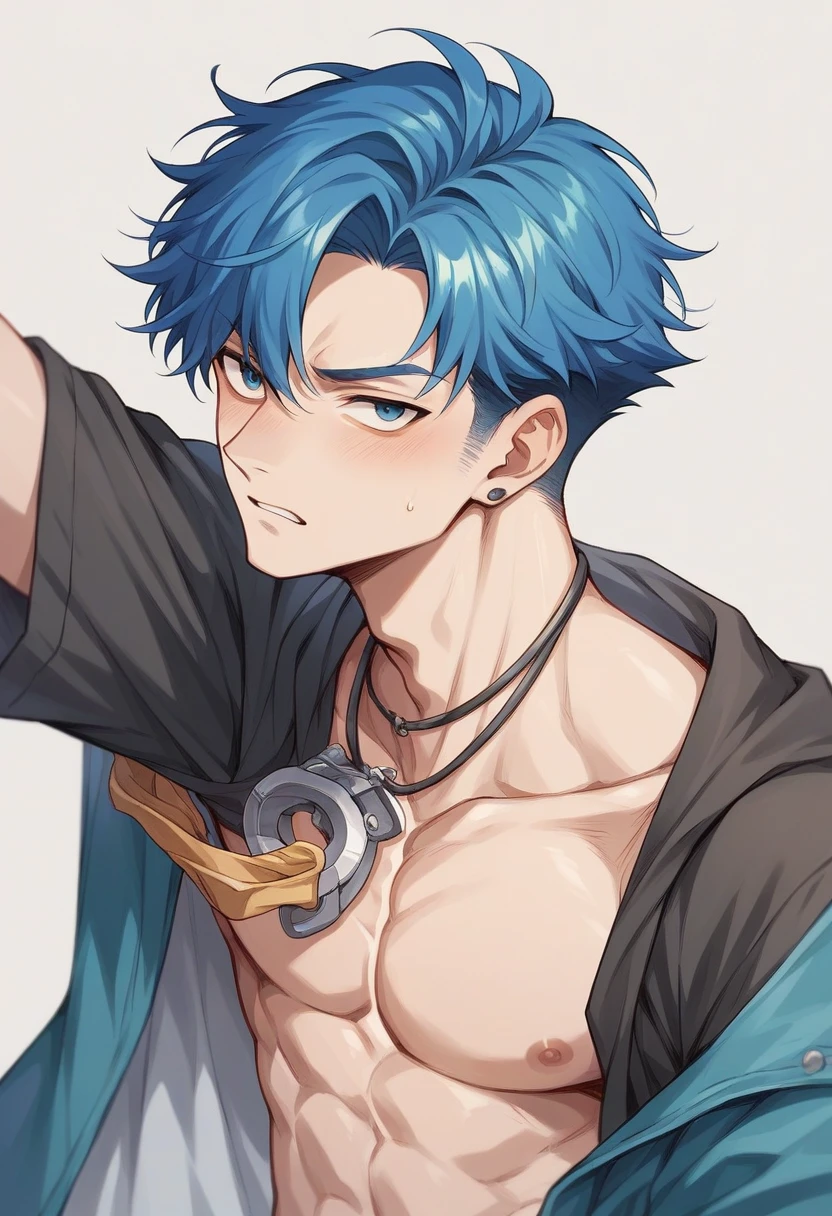 Boy blue hair baground cyclone
