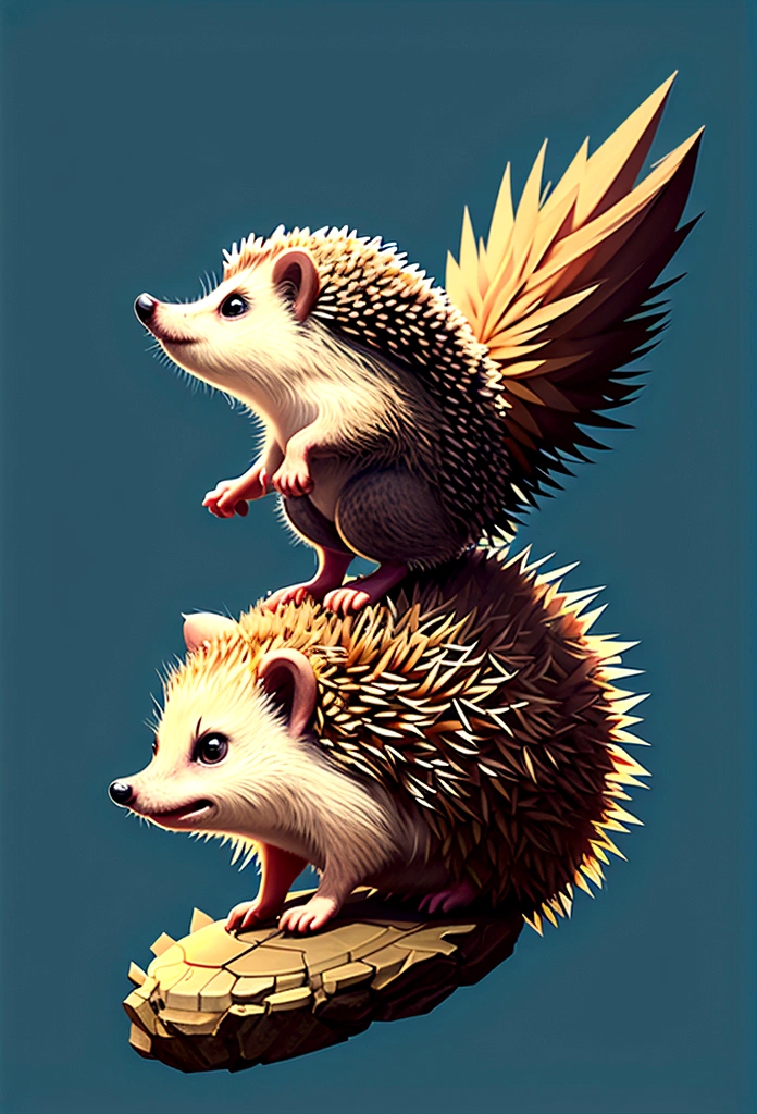 A hedgehog in the air，Side view，Game UI asset design，Game 2D Icon，Logo，Skill Icon，Dark background，Basic Background