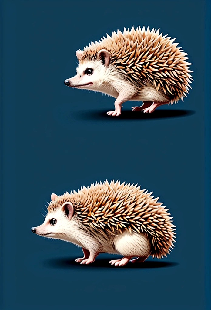A hedgehog jumping in the air,Side view,Game UI asset design,Game 2D Icon,Logo,Skill Icon,Dark background,Basic Background
