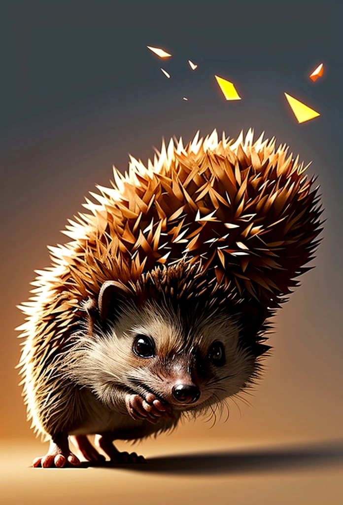 A hedgehog jumping in the air,Side view,Game UI asset design,Game 2D Icon,Logo,Skill Icon,Dark background,Basic Background