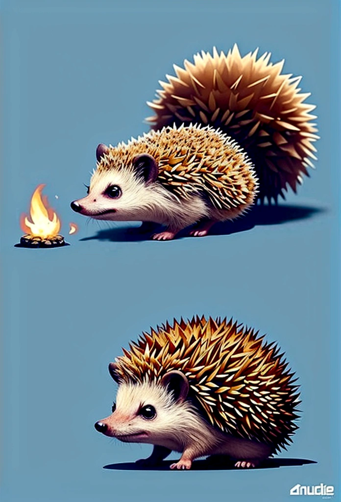 A hedgehog jumping in the air，Side view，Game UI asset design，Game 2D Icon，Logo，Skill Icon，Dark background，Basic Background