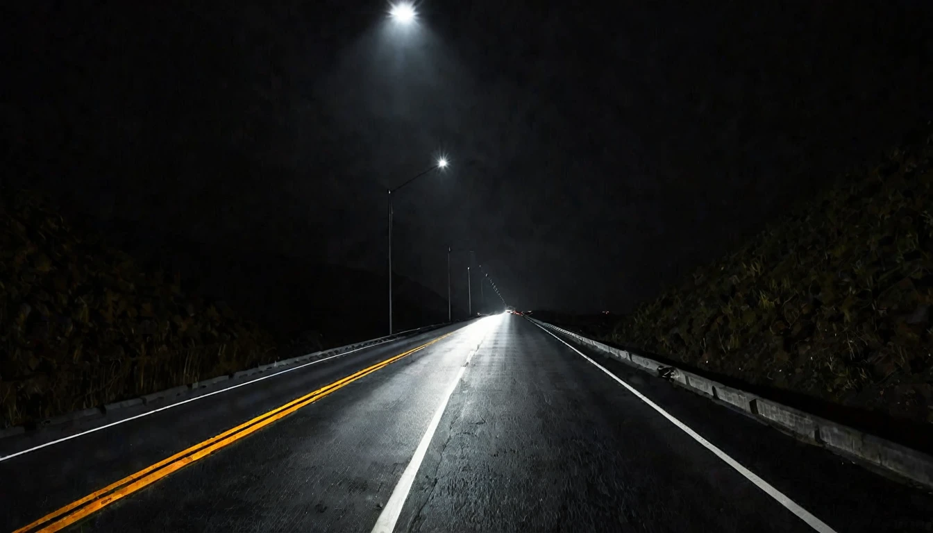 highway, poor lighting, dark environment, sinister