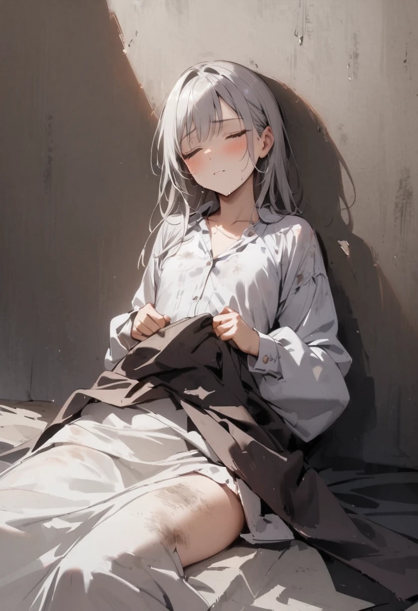 lying、vaginale,Sex、bed、closed eyes、Expressionless、、Necrophilia、Girl、Girl、Short、Younger、Lower school year、Baby Face、flat chest、The body is dirty、Look sick、Dead、Dynamic Angle、masterpiece、best quality、ultra-detail
