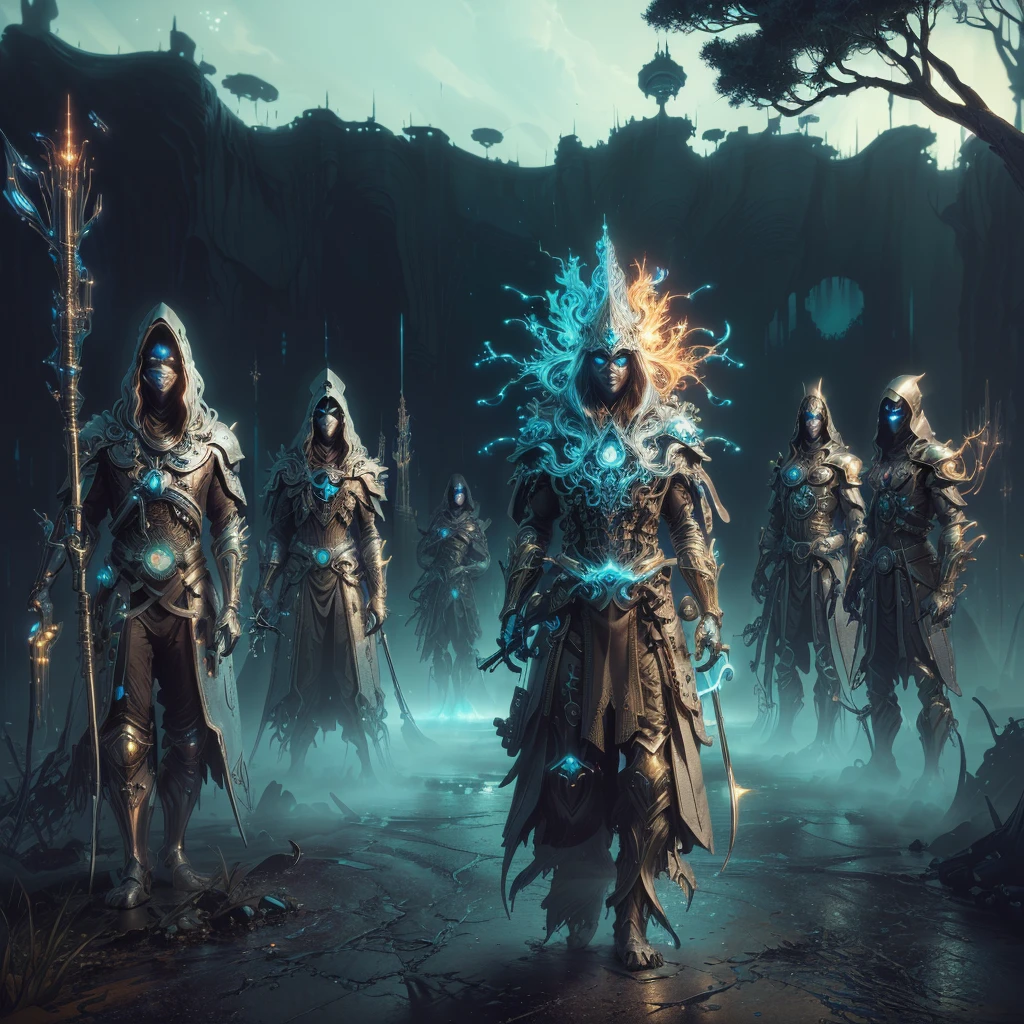 masterpiece, best quality, (extremely detailed CG unity 8k wallpaper), (best quality), (best illustration), (best shadow), absurdres, realistic lighting, (Abyss), beautiful detailed glow, art by PeterMohrBacher,