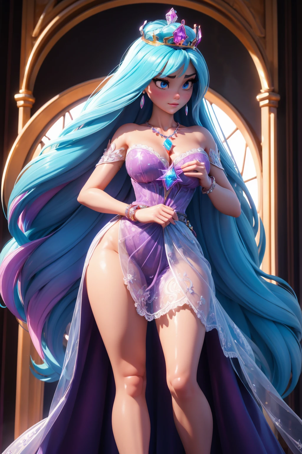 Royal sisters,Exquisite eyes,Frozen Queen,Put the crown on your head,Detailed facial expressions body,tall and big,Gorgeous,Leg length,4K,HD,Sensual,Translucent lace,白皙Full figure,Pretty Face,Little cherry mouth,Beautiful and delicious(3D Royal sisters),Full figure,Glossy Gel Coat,The queen in her gorgeous dress,Crystal Gem Crown,Necklace jewelry,Black tattoo(whole body),The tattoo is very three-dimensional,Gorgeous and intricate tattoo designs,Tattoo Queen,8k超HD,,Ultra-clear portrait,Disney Princess,Barbie doll,There's a cat on the clothes、Patterns of mice and other animals(Tom and Jerry),huge , Crazy breast swelling, Chest larger than shoulder blades, Big breasts and thin waist,(huge breasts:1.2),Hydrated skin((rogue))((非常huge乳房)),((Grooves reveal original skin))