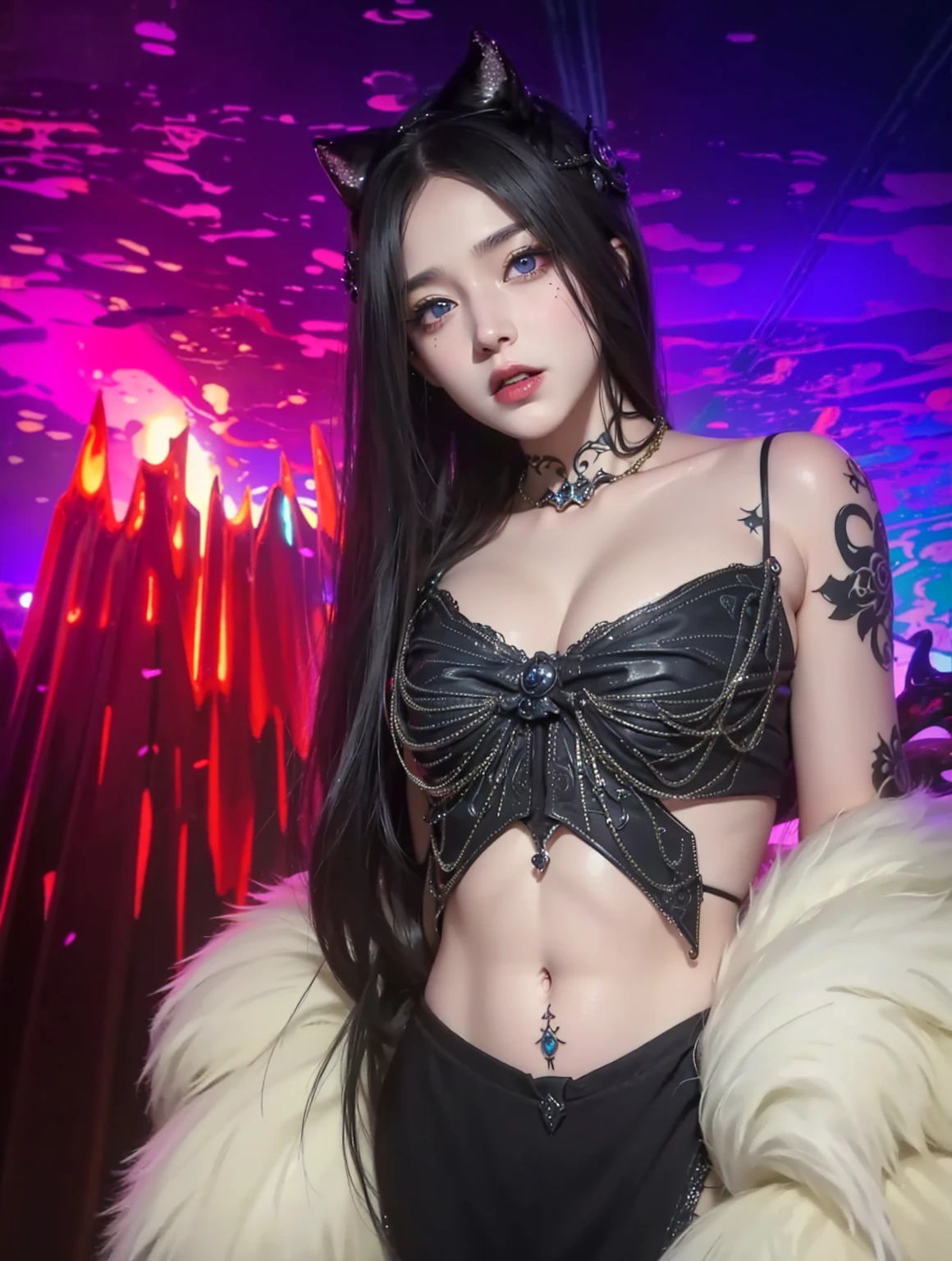 Detailed image quality,Pandora the Witch,wing, Succubus主题,堕落Angel,Excellent,scary,Secret Terror,Tentacles,With eyes,Uncanny Valley Effect,Beast Blood Moon,skeleton,vampire,Hellfire,Dark Queen,Angel,magician magic witch,Angel,Eyes are blue(Pupils as deep as the starry sky),Gorgeous tattoo designs all over the body,Succubus,Dark Queen,Gold Jewelry,Steel Silver Armor,Have a tattoo