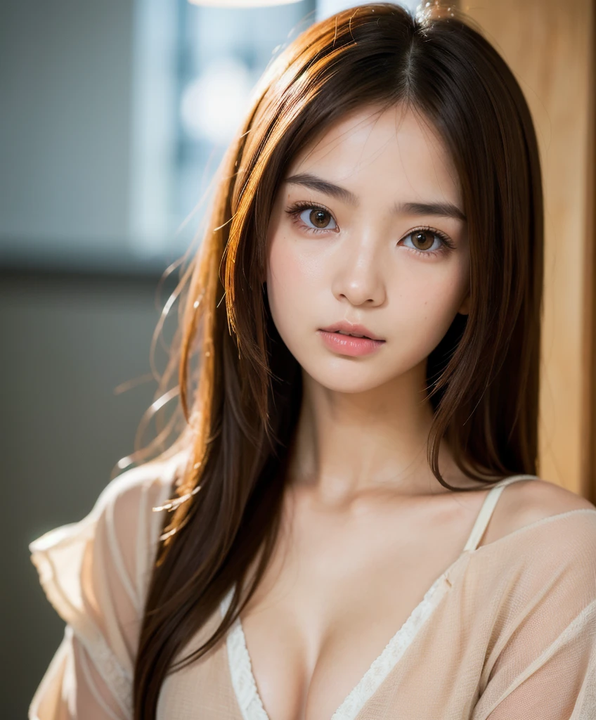 best quality, face focus, soft light, ultra high res, (photorealistic:1.4), RAW photo,
1japanese girl, solo, cute, (pupil, lights in the eyes), detailed beautiful face, (small chest),(high resolution detail of human skin texture),
(long hair),
indoor,
Damask Shirt Dress,
(portrait)