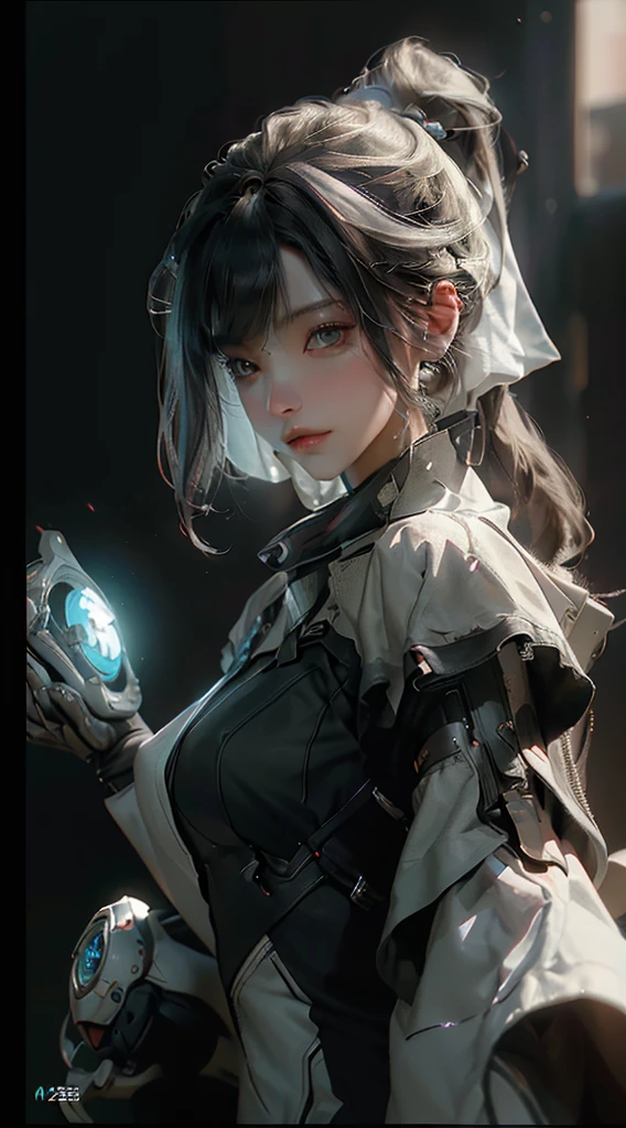 ((Best quality)), ((masterpiece)), (detailed:1.4), 3D, an image of a beautiful cyberpunk female,HDR (High Dynamic Range),Ray Tracing,NVIDIA RTX,Super-Resolution,Unreal 5,Subsurface scattering,PBR Texturing,Post-processing,Anisotropic Filtering,Depth-of-field,Maximum clarity and sharpness,Multi-layered textures,Albedo and Specular maps,Surface shading,Accurate simulation of light-material interaction,Perfect proportions,Octane Render,Two-tone lighting,Wide aperture,Low ISO,White balance,Rule of thirds,8K RAW,