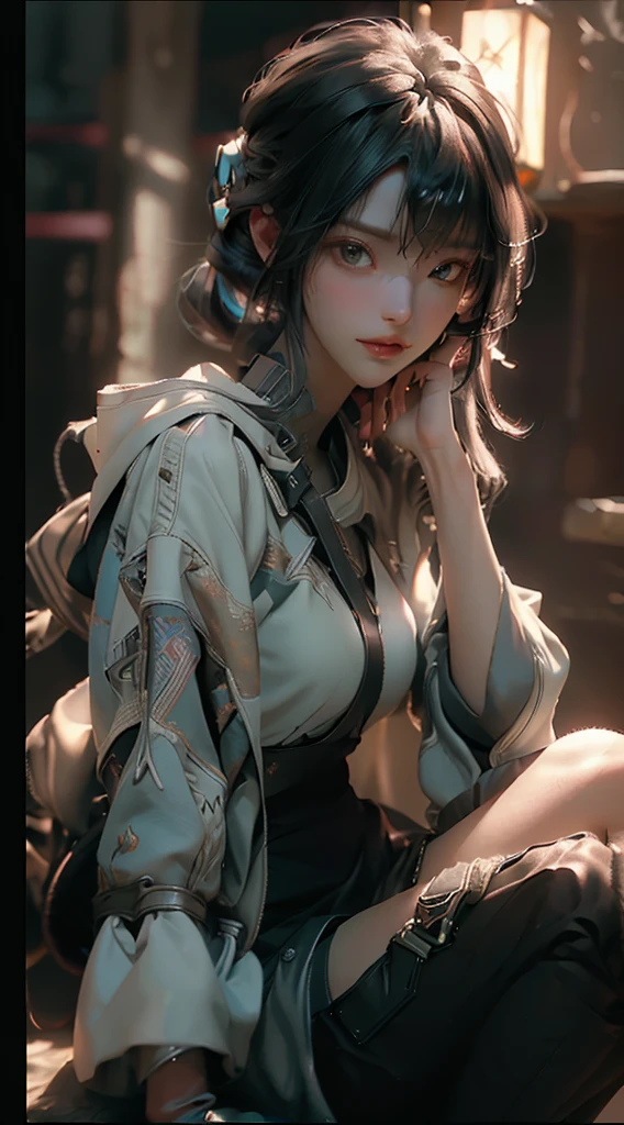 ((Best quality)), ((masterpiece)), (detailed:1.4), 3D, an image of a beautiful cyberpunk female,HDR (High Dynamic Range),Ray Tracing,NVIDIA RTX,Super-Resolution,Unreal 5,Subsurface scattering,PBR Texturing,Post-processing,Anisotropic Filtering,Depth-of-field,Maximum clarity and sharpness,Multi-layered textures,Albedo and Specular maps,Surface shading,Accurate simulation of light-material interaction,Perfect proportions,Octane Render,Two-tone lighting,Wide aperture,Low ISO,White balance,Rule of thirds,8K RAW,