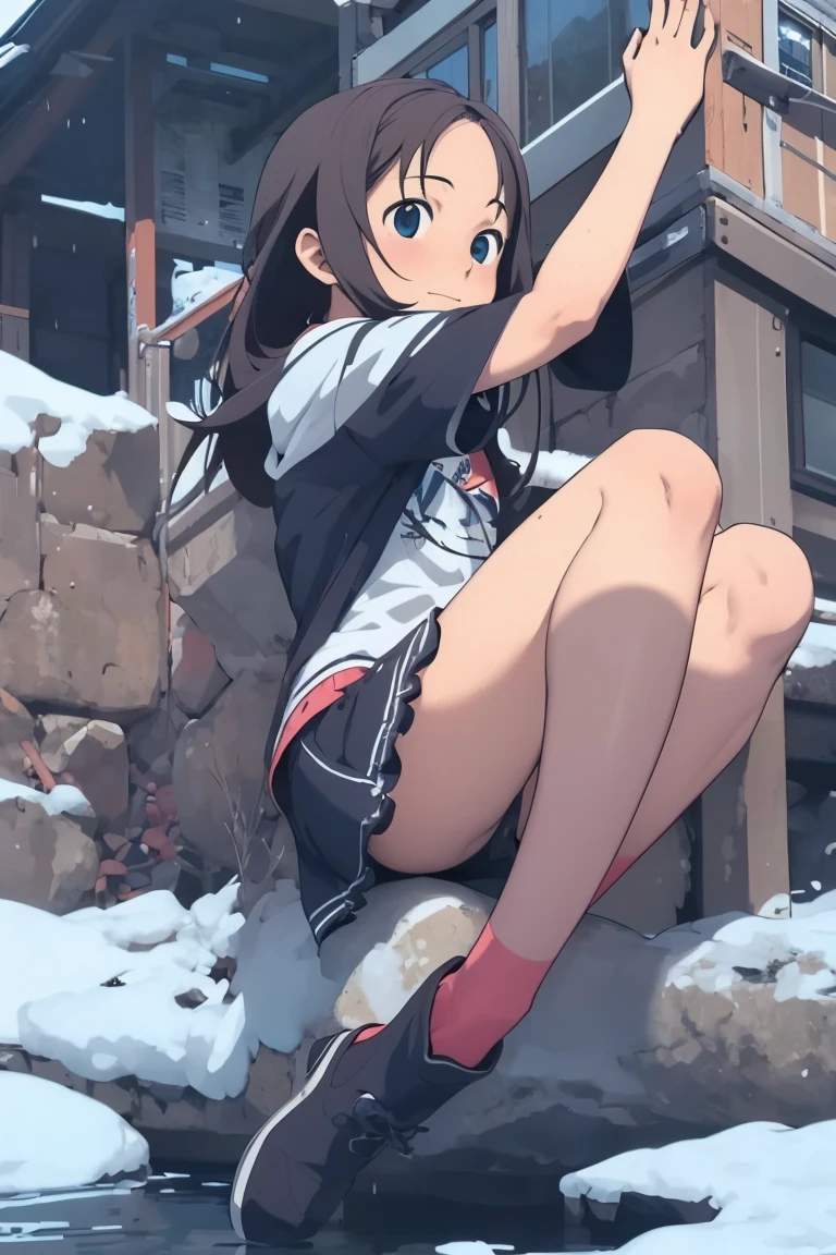 The girl ((leans)), ((side view:0.5)) anime girl, Gesture, character design