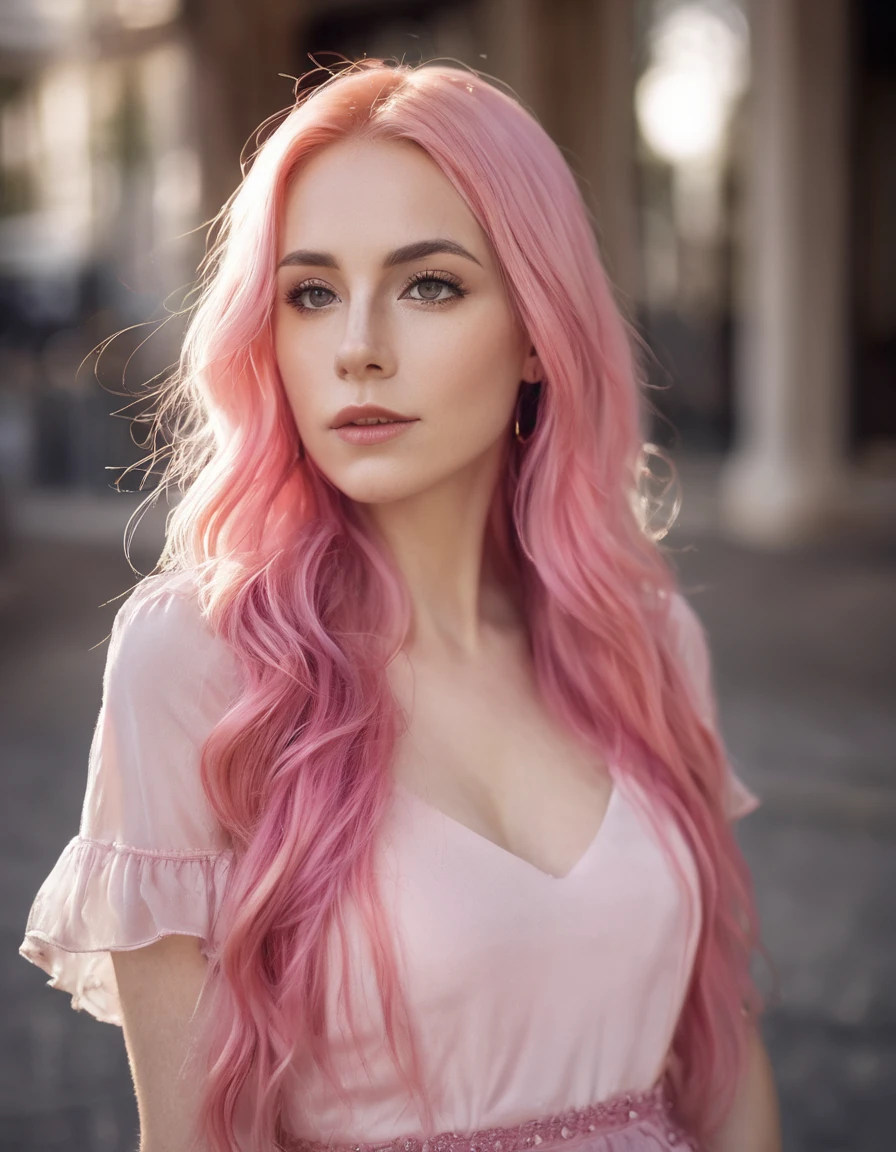 ((((Erotisch)))), (((innocent French woman, with long pink hair, 26 Jahre alt))), (Best quality,4k,8k,highres, Meisterwerk:1.2), Ultra-detailliert,((sweet mischievous flirtatious)) Empire-Mikrokleid, European model, nicely printed, bilden, Lippenstift, ((kurze Haare)), BRECHEN, puff, kalt, tulle, petticoat, Realism, backlighting, vignetting, blending, fading border, first-person view, wide shot, bokeh, Eye-Level Shot, f/1.8, 35mm, Canon, UHD, masterpiece, best quality, high-res, 8k, ambr1, bright light,