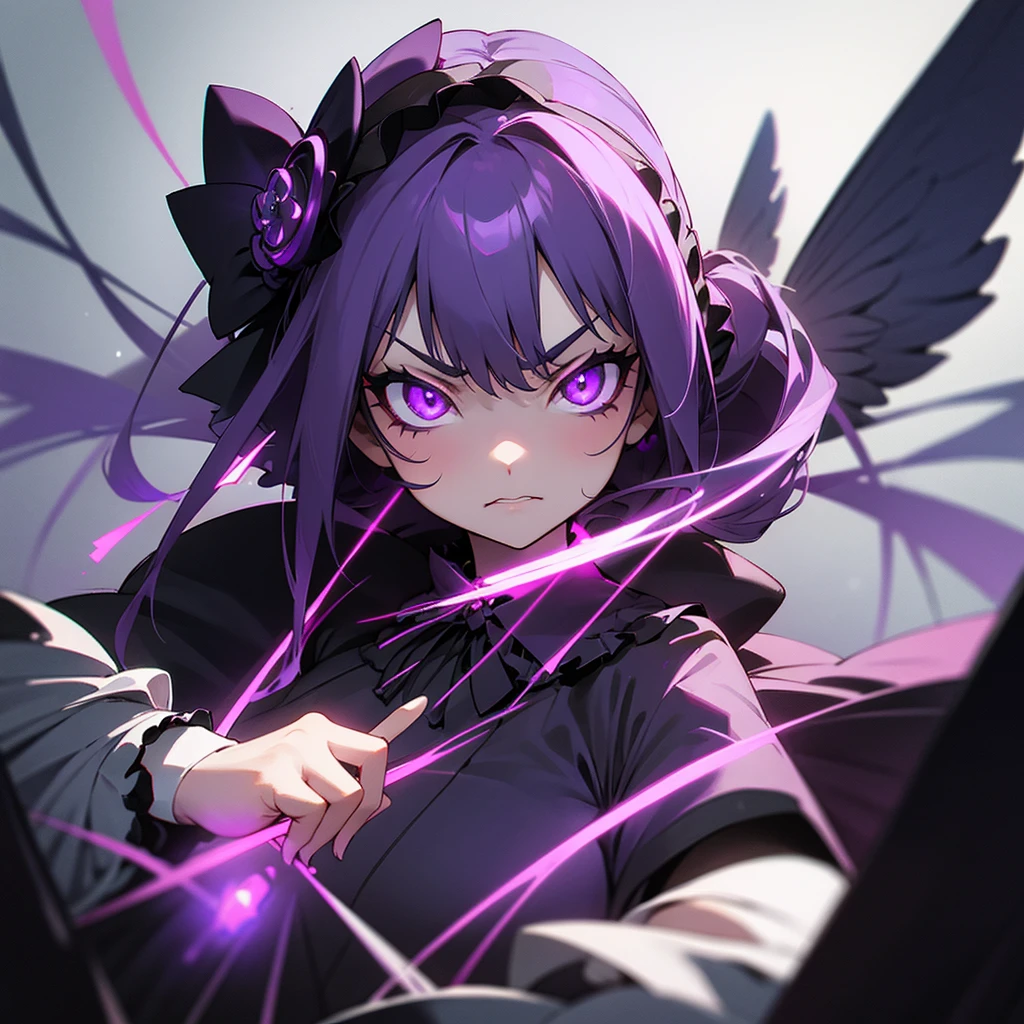 Girl、Eyes glow purple、A mean look、Gothic Lolita