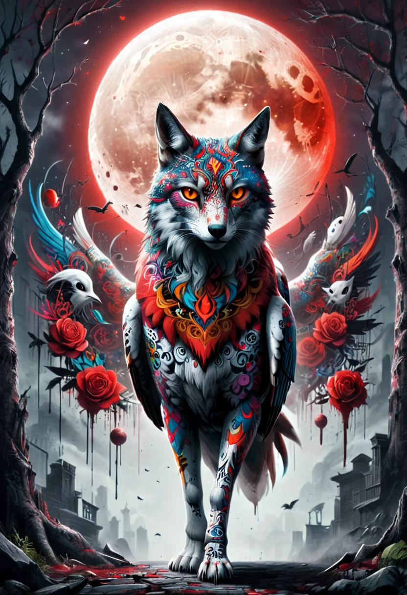 Whispering in the shadows
Corrupt must, old spice, blood moon
The clock flocks like doves
Crying was what killing is now, Moonlight, Gorgeous splash of vibrant paint, ais-graffiti